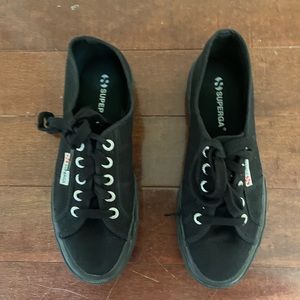 All Black Superga Cory Classic